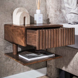 Zwevend Nachtkastje Dex Acaciahout Drift Brown 1 Lade Open Plank