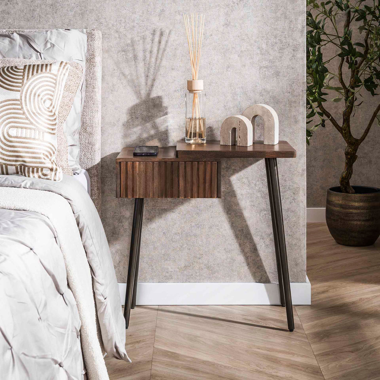 Nachtkastje Oslo Rechts Acaciahout Drift Brown 1 Lade