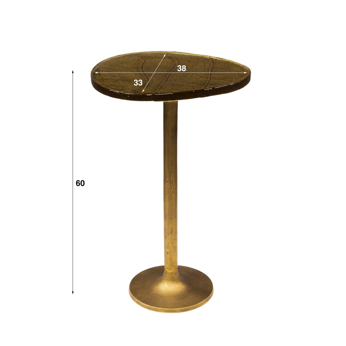 Bijzettafel Aurum Antiek Goud 60 cm