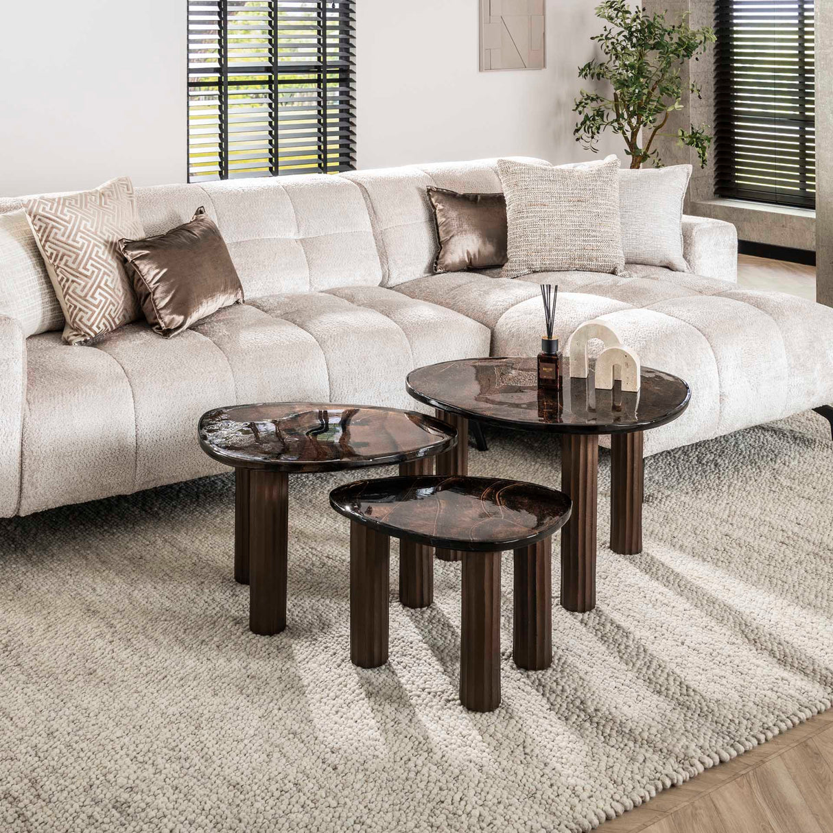 Salontafel Aura S Antiek Koper 51x37 cm