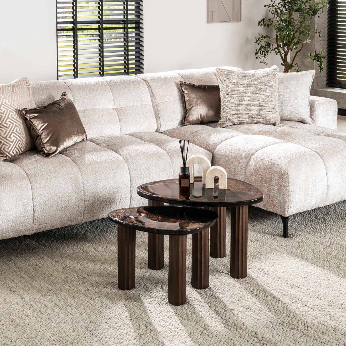 Salontafel Aura S Antiek Koper 51x37 cm