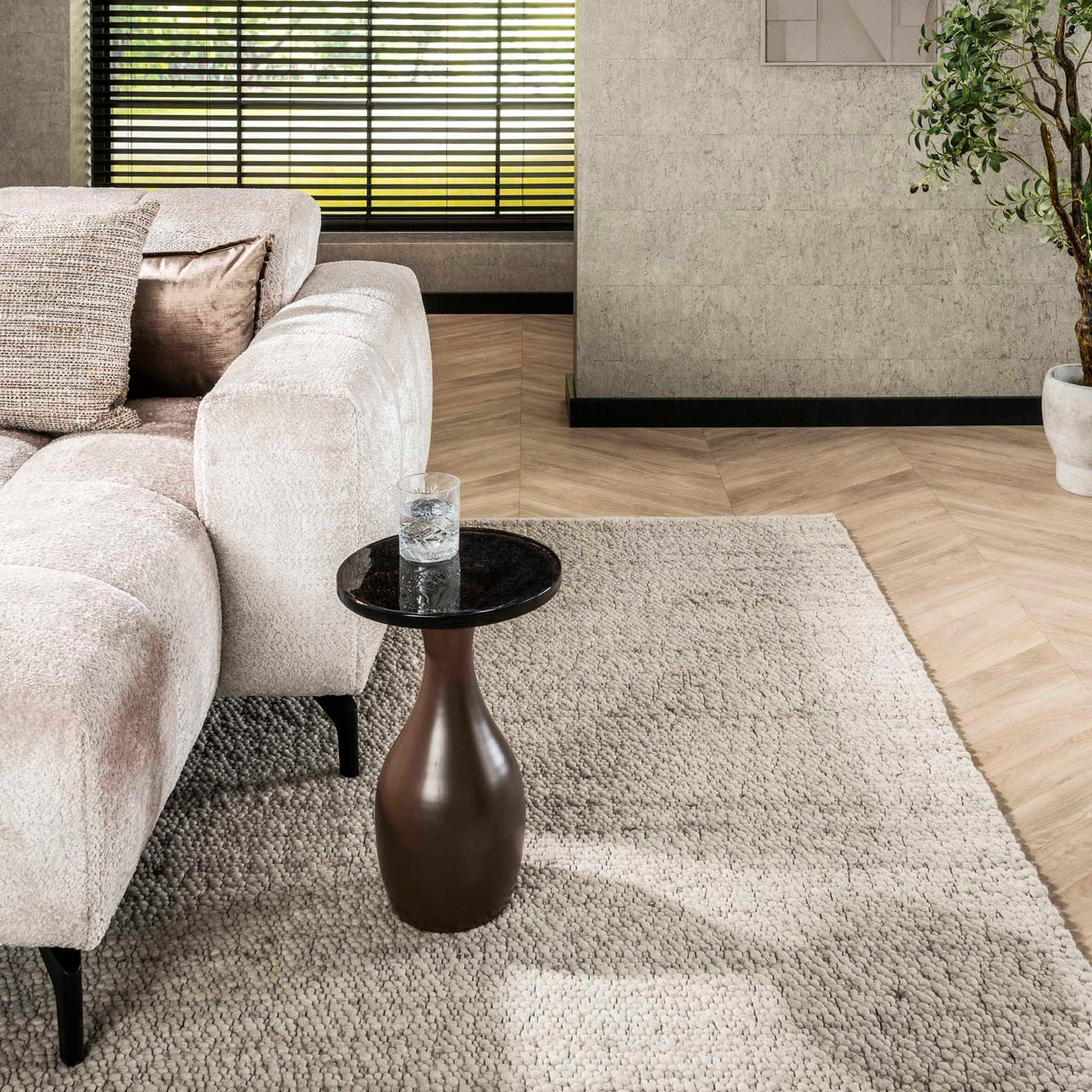 Bijzettafel Vesto Druppelvorm Antiek Koper 45 cm