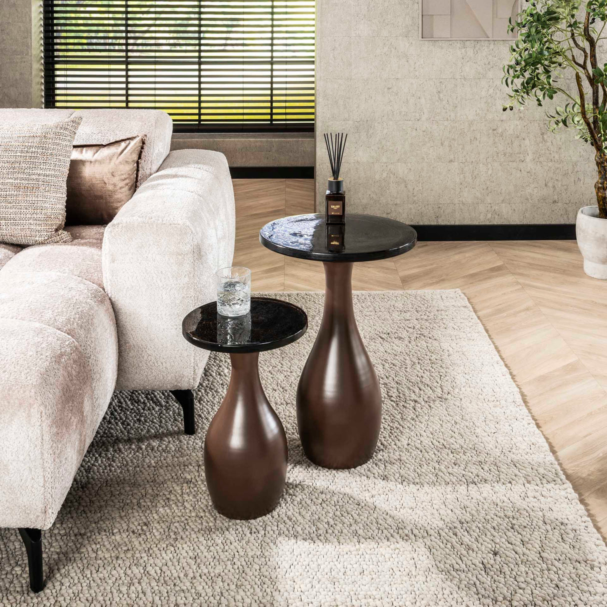 Bijzettafel Vesto Druppelvorm Antiek Koper 60 cm