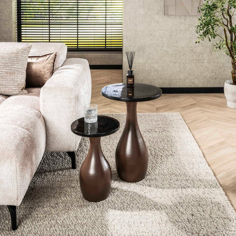 Bijzettafel Vesto Druppelvorm Antiek Koper 60 cm