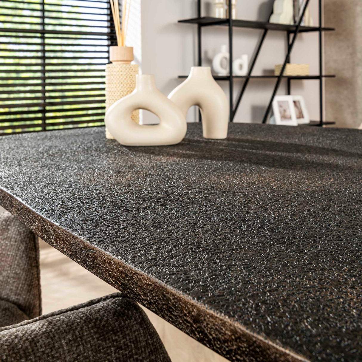 Eettafel Jax Deens Ovaal 215 cm Zwart Metallic