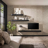 Wandplank 100 cm Metallic Grijs Aeris