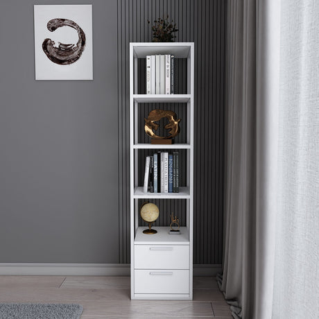 Boekenkast Robbins White Wit Melamine 39x160x39 cm