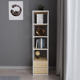 Boekenkast Robbins White Wit Eik Melamine 39x160x39 cm