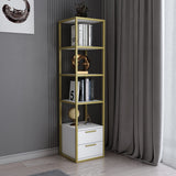 Boekenkast Robbins Gold Goud Wit Melamine 39x160x39 cm