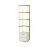 Boekenkast Robbins Gold Goud Wit Melamine 39x160x39 cm