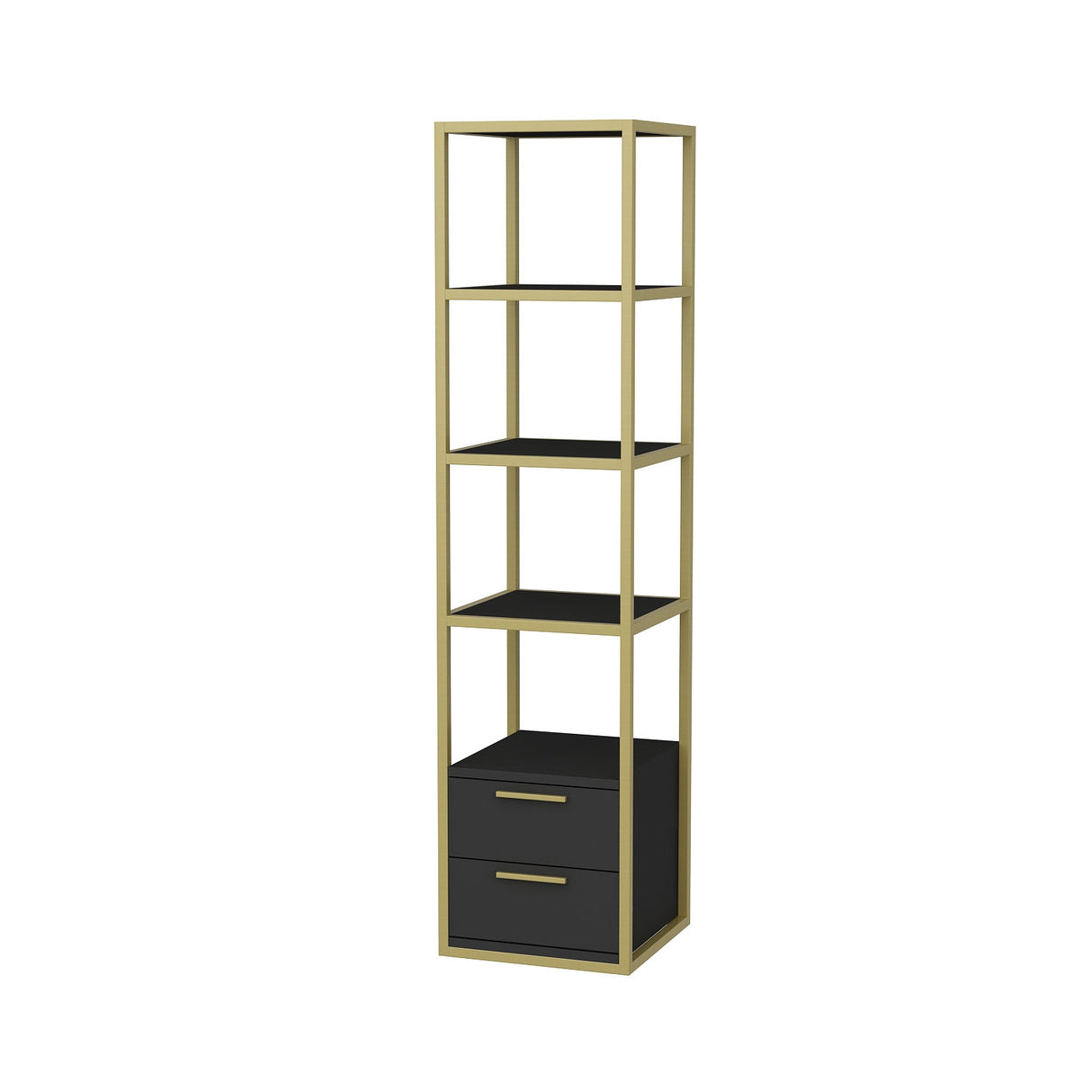 Boekenkast Robbins Gold Goud Antraciet Melamine 39x160x39 cm