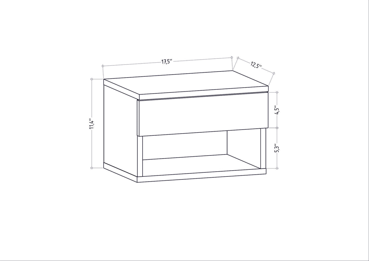 Nachtkastje Jamot Antraciet Melamine 44,6x31,9x31,9 cm