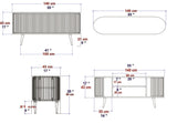 TV Meubel Stor Eik Wit Melamine 140x64x43 cm