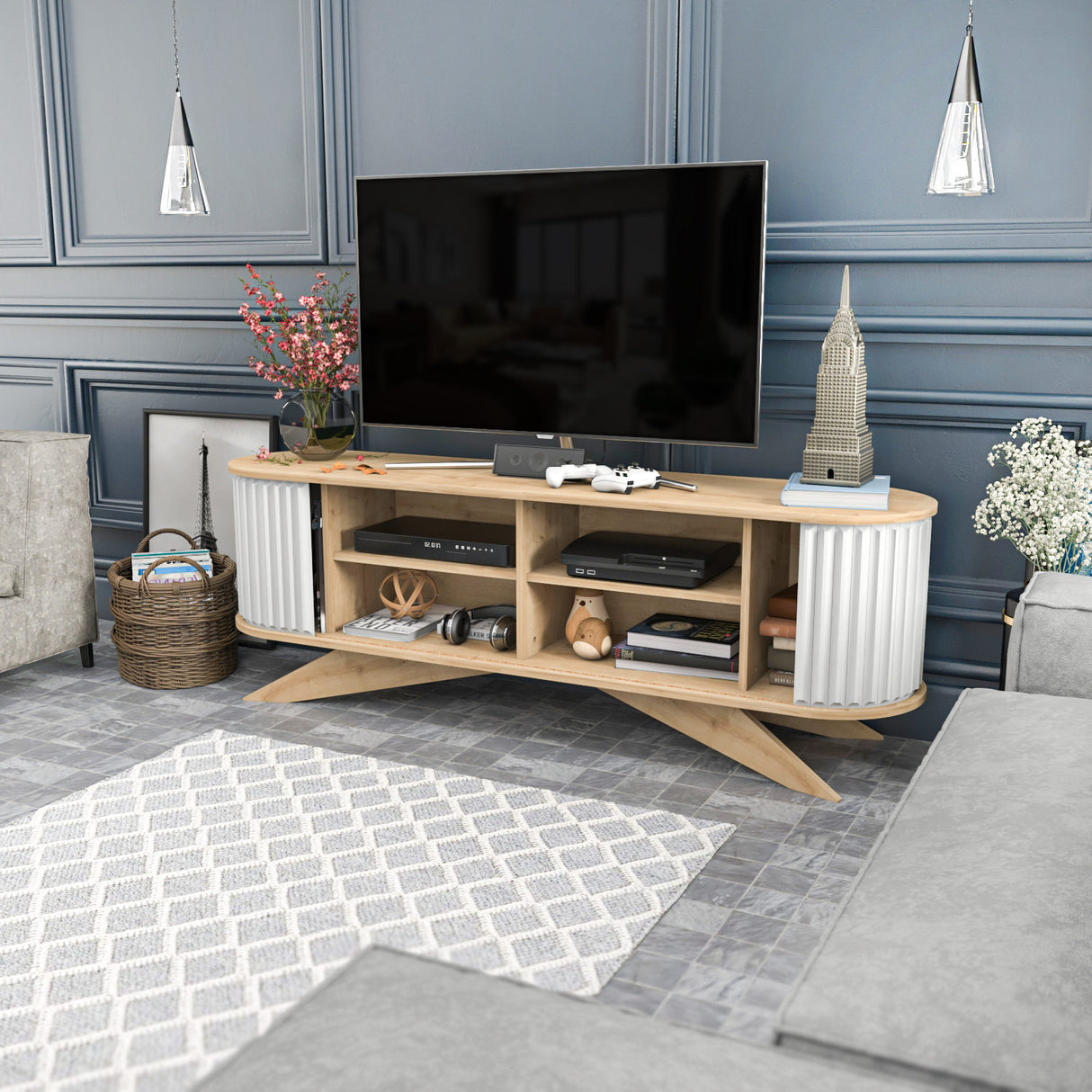 TV Meubel Stor Saffier Wit Melamine 180x60x43 cm