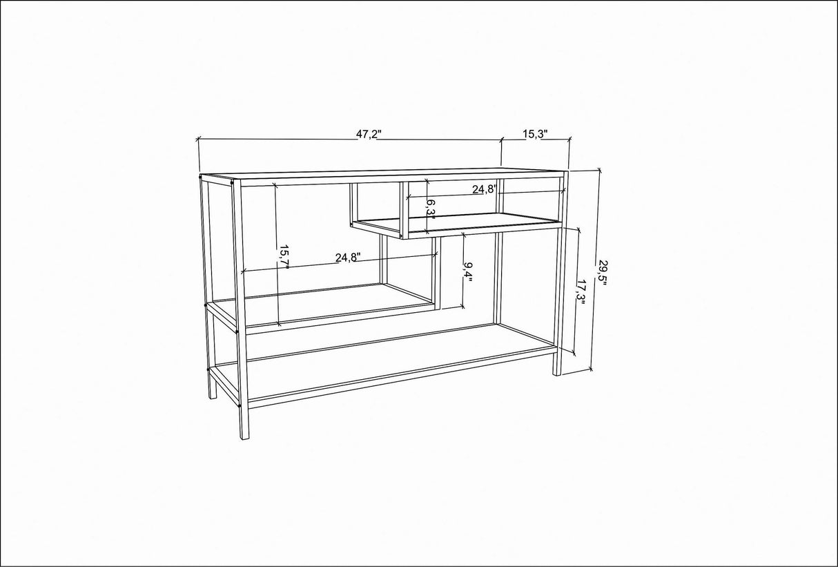 TV Meubel Robbins Black Antraciet Zwart Melamine 120x75x39 cm