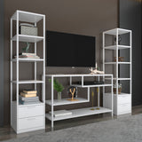 TV Meubel Set Robbins White Wit Melamine 198x160x39 cm