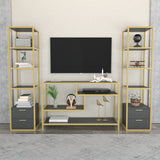 TV Meubel Set Robbins Gold Goud Antraciet Melamine 198x160x39 cm