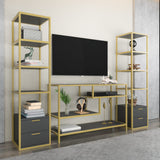 TV Meubel Set Robbins Gold Goud Antraciet Melamine 198x160x39 cm