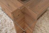 Rechthoekige Moderne Salontafel Vetroni Atlantisch Dennenhout Look - Glas - 105x65 cm