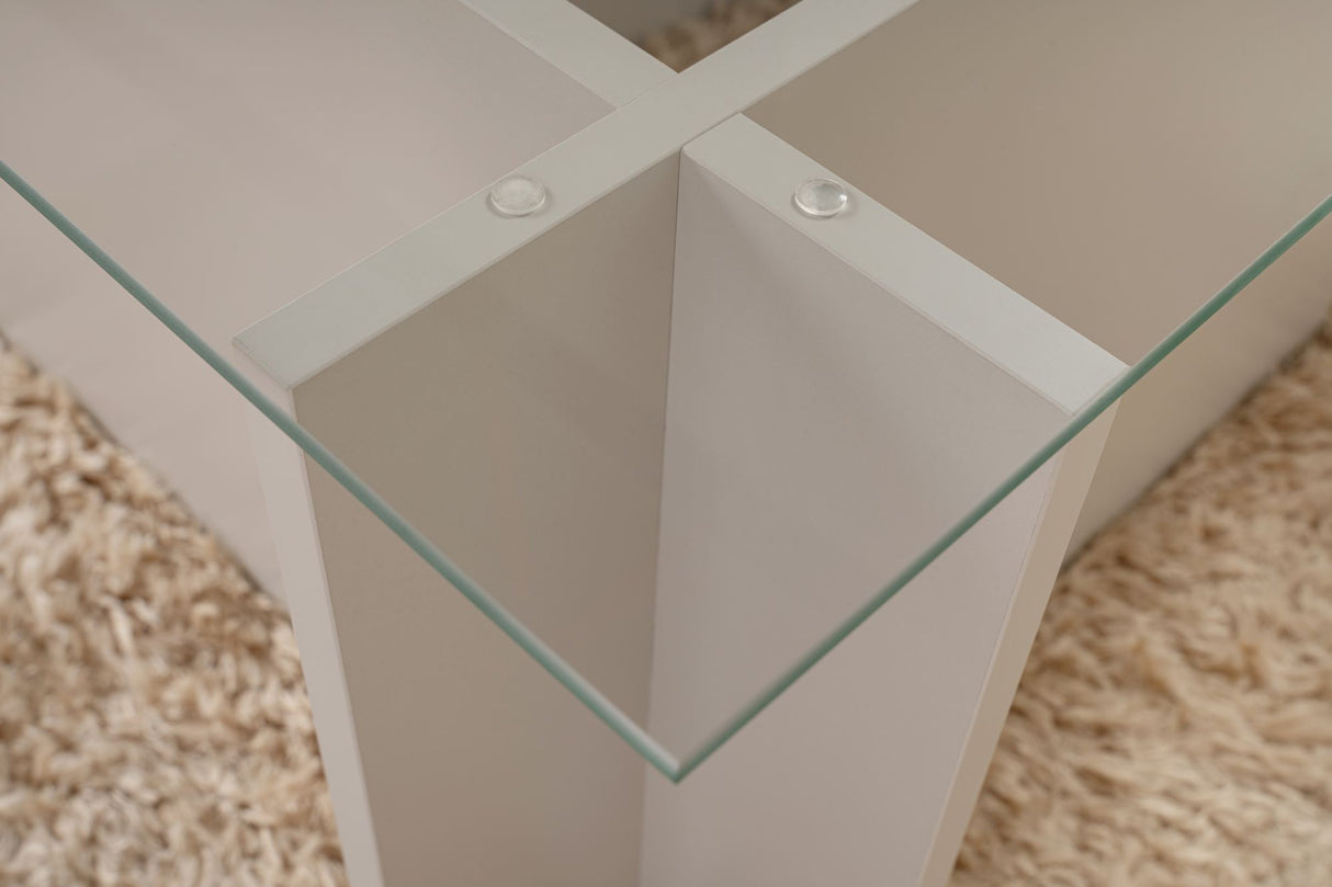 Rechthoekige Moderne Salontafel Vetroni Grijs - Glas - 105x65 cm