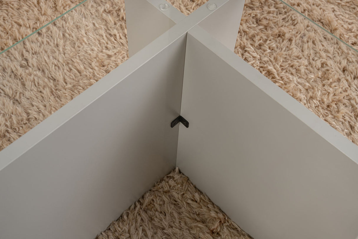 Rechthoekige Moderne Salontafel Vetroni Grijs - Glas - 105x65 cm