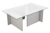 Rechthoekige Moderne Salontafel Vetroni Grijs - Glas - 105x65 cm