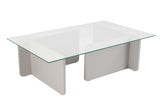 Salontafel Grijs Melamine Glas Opal 105x65x30 cm