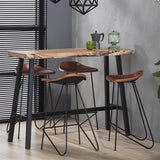 Barkruk Bruin Leer Bruce - 67 cm - Zonder Rugleuning