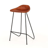 Barkruk Bruin Leer Bruce - 67 cm - Zonder Rugleuning
