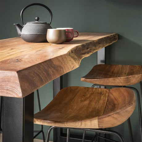 Industriële Barkruk Acaciahout Elly - Zithoogte 71 cm - Zonder Rugleuning