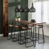 Industrial bar stool Acaciahout Elly Set of 4