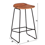 Barkrukken - Industriële Barkruk Acaciahout Elly - Zithoogte 71 cm - Zonder Rugleuning - Dimehouse