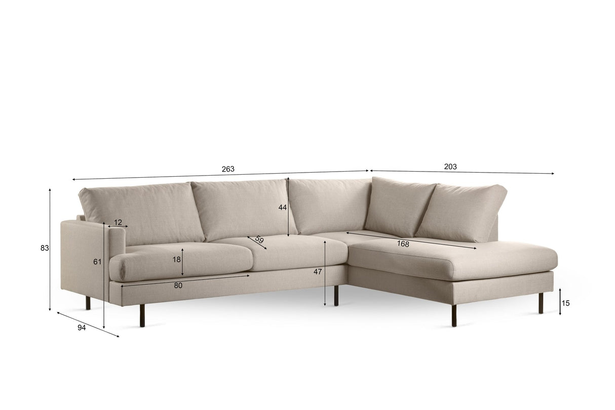 3-Sitzer-Ecksofa Romi beige