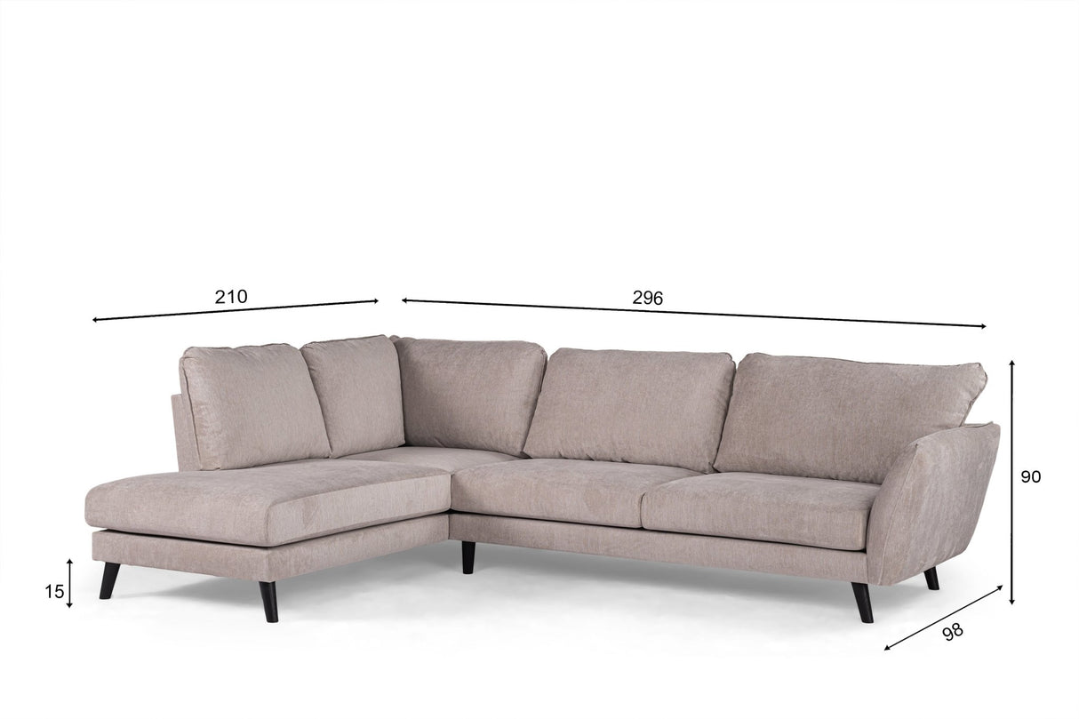 3-seater corner sofa saga beige