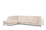 4-seater corner sofa lova rib dust beige