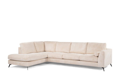 4-seater corner sofa lova rib dust beige