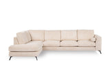 4-seater corner sofa lova rib dust beige