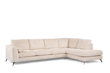 4-seater corner sofa lova rib dust beige