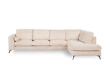 4-seater corner sofa lova rib dust beige