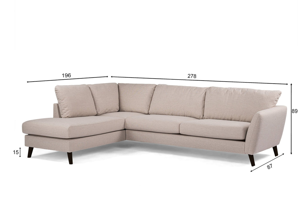 3-Sitzer-Ecksofa Asher Beige