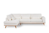 3-seater corner sofa jolie bouclé white