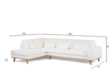 3-seater corner sofa jolie bouclé white