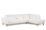3-seater corner sofa jolie bouclé white