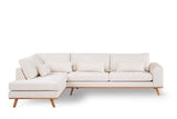 3-Sitzer-Ecksofa Gigi Stoff beige