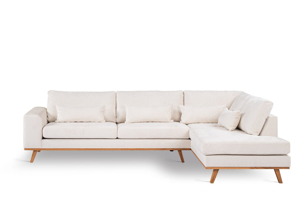 3-Sitzer-Ecksofa Gigi Stoff beige