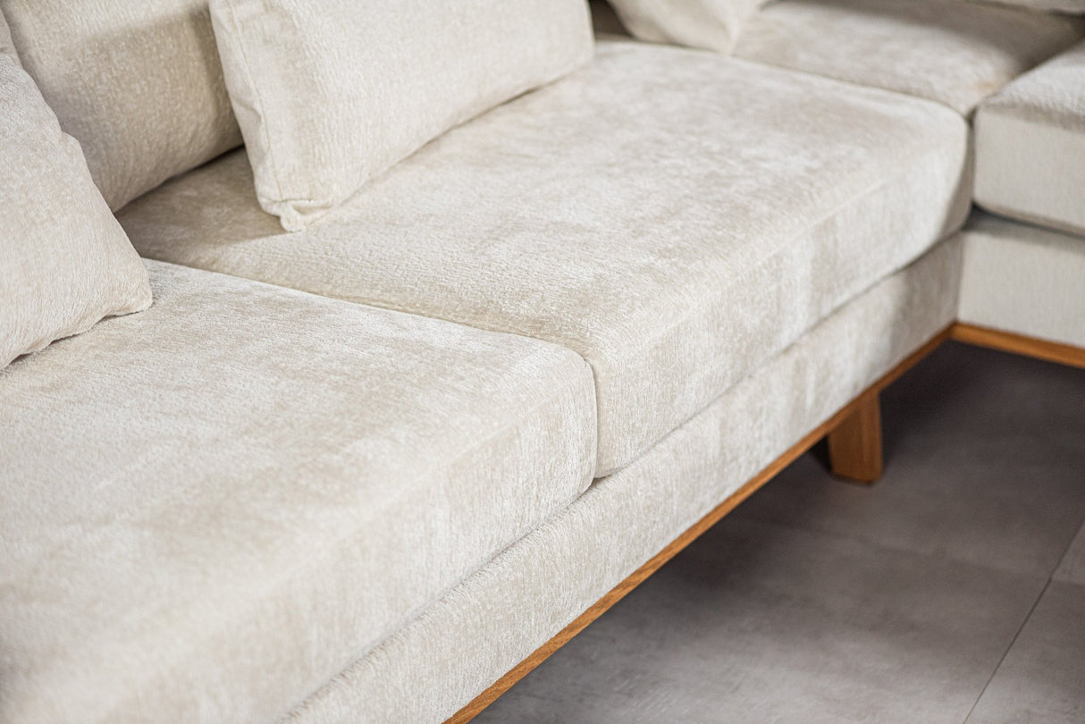 3-Sitzer-Ecksofa Gigi Stoff beige