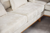 3-seater corner sofa gigi fabric beige