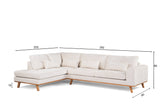 3-seater corner sofa gigi fabric beige