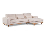 3-Sitzer-Ecksofa Ezra Stoff beige