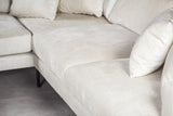 Canapé d'angle 3 places Aivy tissu beige